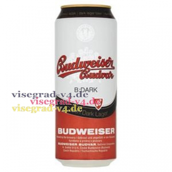 Budweiser Budvar Dark tmavý ležák plech pivo 0,5 l - Budweiser schwarz