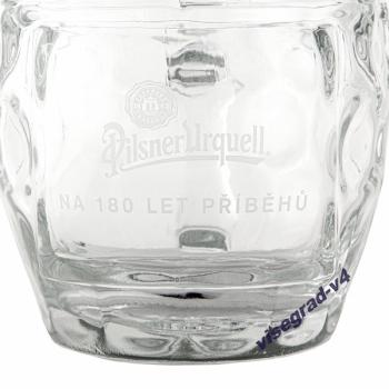 Pilsner Urquell Glas 0,5l Henkel echtes Original 180 Jahre Edition - Krýgl Pilsner Urquell 0,5l - edice 180 let