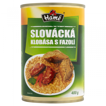 Hamé Slovácká klobása s fazolí hotové jídlo 400g Söovakische Wurst mit Bohnen