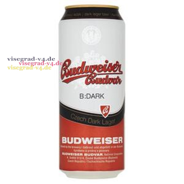 Budweiser Budvar Dark tmavý ležák plech pivo 0,5 l - Budweiser schwarz