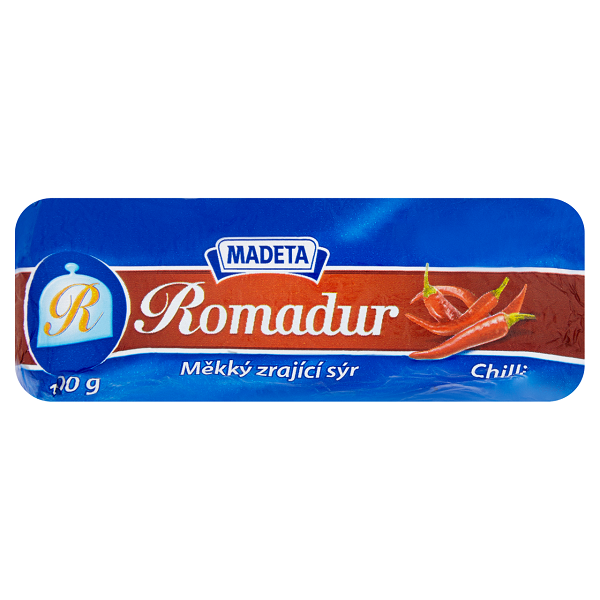 Madeta Romadur sýr s chilli chlaz. 100g Romadur mit Cilli